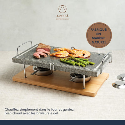 Artesà Hot Stone Grill, Gourmet-Tischgrill, Steingrill für Steaks, Meeresfrüchte und Gemüse, 41,5 x