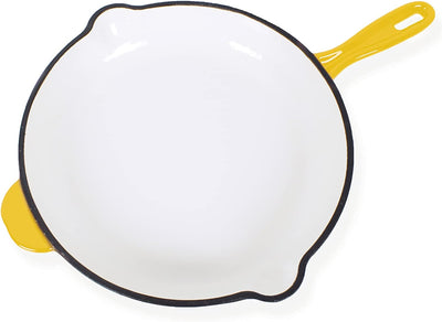 ECHTWERK Bratpfanne aus Gusseisen mit Emaille-Beschichtung, Gusseisenpfanne, Ofenpfanne mit zwei Gri