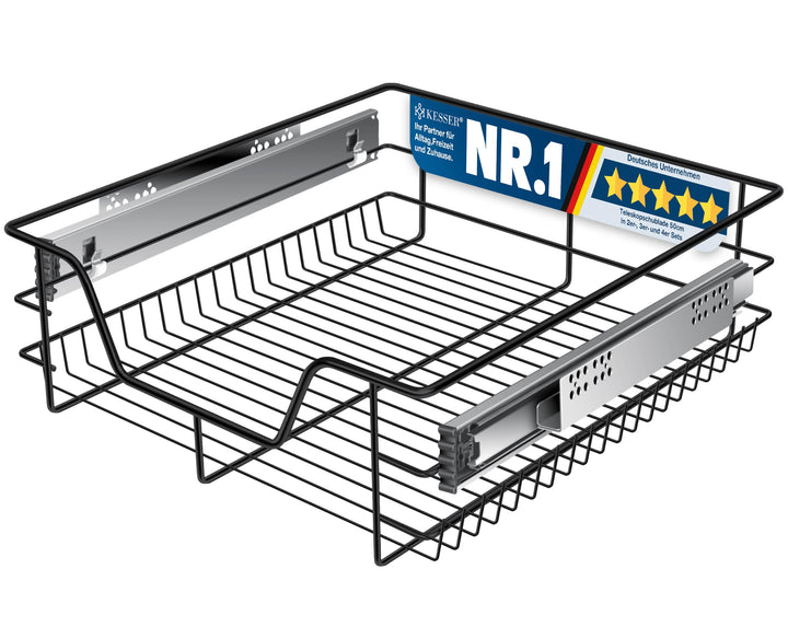 KESSER® Teleskopschublade 50 cm ✓ Küchenschublade ✓ Küchenschrank ✓ Korbauszug ✓ Schrankauszug ✓ Vol