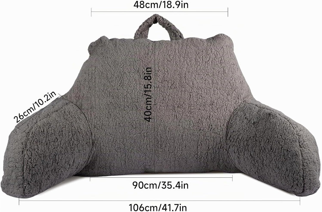 Rückenkissen mit Armlehnen, Abnehmbares Memory Foam Lendenstützkissen, Bettsitzkissen Ideal zum Lese