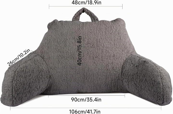 Rückenkissen mit Armlehnen, Abnehmbares Memory Foam Lendenstützkissen, Bettsitzkissen Ideal zum Lese