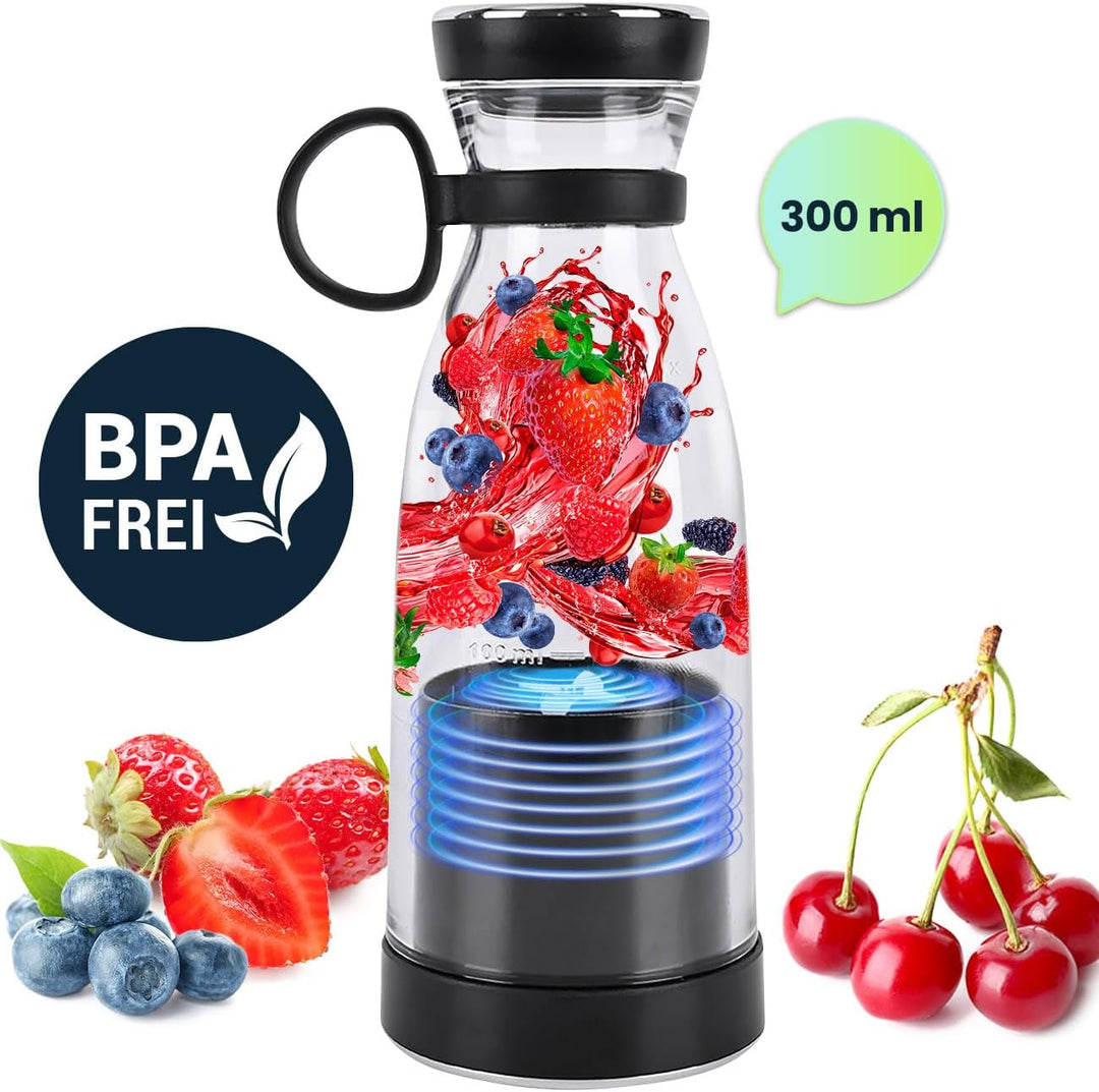 ideoon Mobiler Smoothie Maker 300ml, Akku: Elektrisch, trendig, kompakt & leistungsstark – Ihr porta