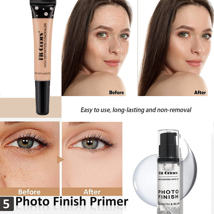 Professionelles All-in-One-Make-up-Set, Fenshine Kosmetik-Make-up-Starter-Set mit Aufbewahrungstasch