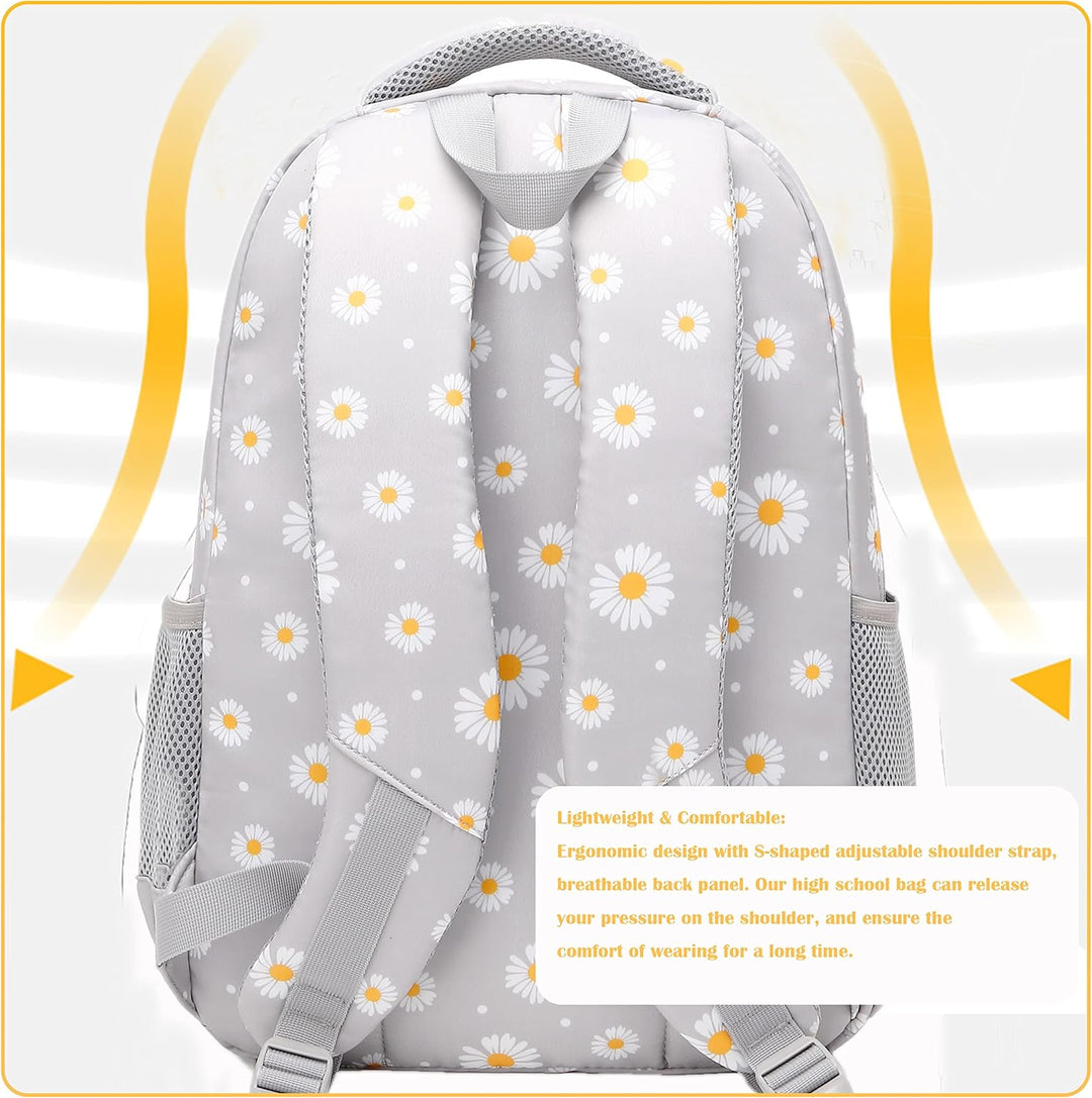 TCYIN Rucksack Mädchen Damen Schulrucksack Floral Backpack for Teenager Girls Modisch Schultasche fü