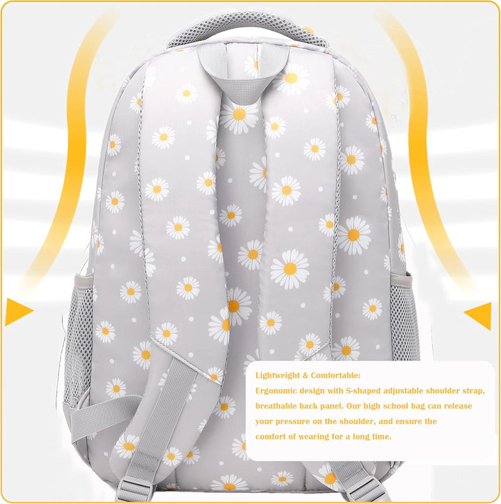 TCYIN Rucksack Mädchen Damen Schulrucksack Floral Backpack for Teenager Girls Modisch Schultasche fü