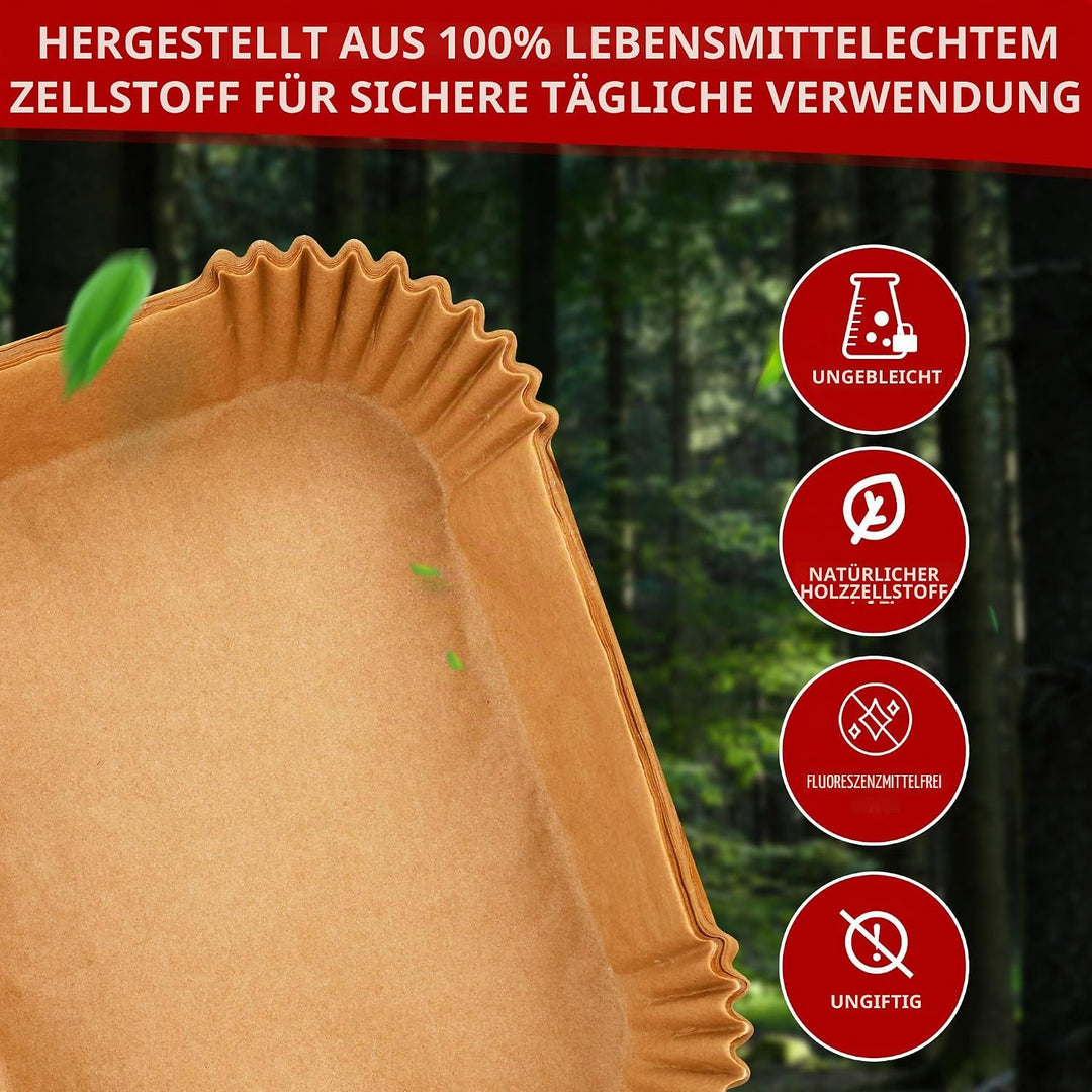180 Stück Backpapier für Heissluftfritteuse für Ninja AF500EU AF500EUCP, Cecotec 9000,5.2L/10.4 Airf