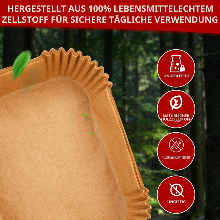 180 Stück Backpapier für Heissluftfritteuse für Ninja AF500EU AF500EUCP, Cecotec 9000,5.2L/10.4 Airf