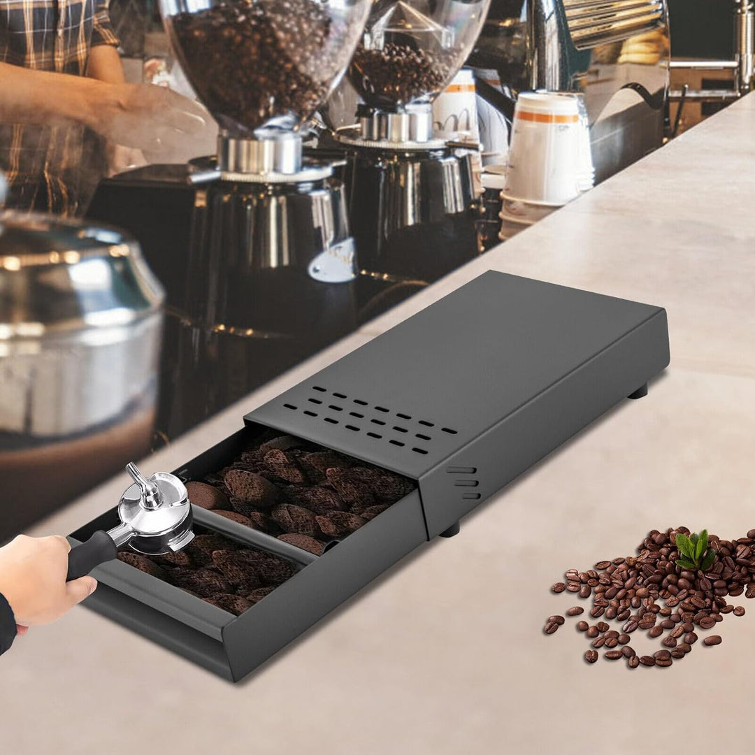 Metall ﻿Abschlagbox für Kaffeesatz, Grosse Kapazität Schublade Klopfbox, Klopfbox Siebträger, Kaffee