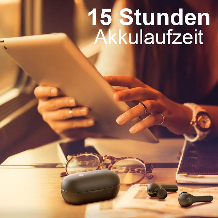 Motorola Sound Moto Buds 085 - Kabellose Ohrhörer In-Ear-Kopfhörer - 15 Stunden Betriebszeit - Kompa