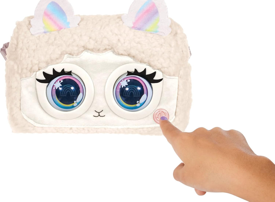 Purse Pets Flauschi Lama Tasche - Wird mit mehr als 30 interaktiven Geräuschen, Augenblinzeln und Mu