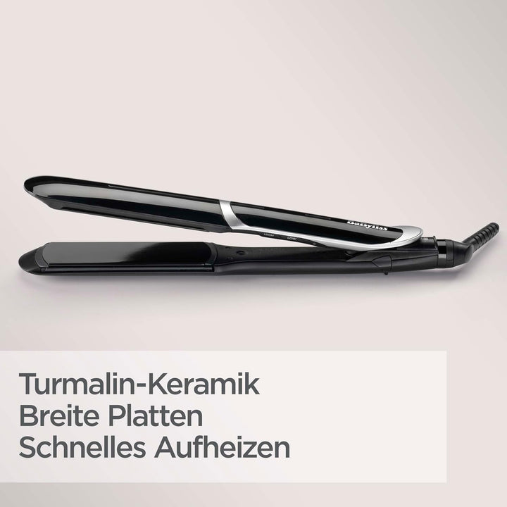 BaByliss Sleek Control Wide Glätteisen mit Ionen-Technologie und extra langen &amp; breiten Platten mit