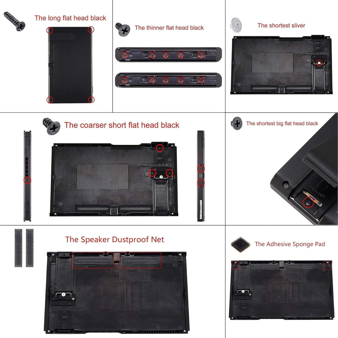 eXtremeRate Hülle Case für Nintendo Switch Joycon/Konsole, DIY-Back Shell & Kickstand & Joy Con Abde