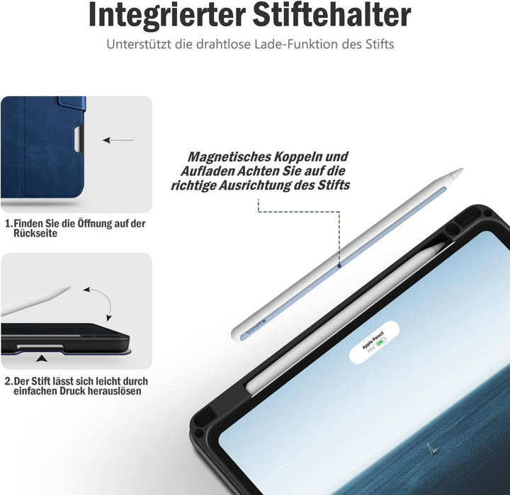Antbox Hülle für iPad Air 5./4. Generation 2022/2020 iPad 10.9 Zoll mit Stifthalter Apple Pencil Hal