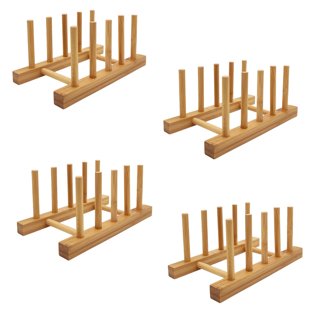 Tellerregal Halter für Küchenschränke Bambus Holz Schneidebrett Tablett Geschirr Rack Ständer Abtrop