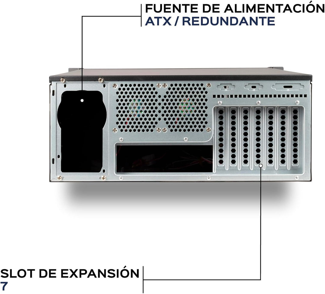 Unykach UK4229 EVO Rack-Gehäuse, Tiefe 480 mm, 2 USB3.0, 1 x 120 mm Lüfter und 2 x 80 mm Lüfter, Sch