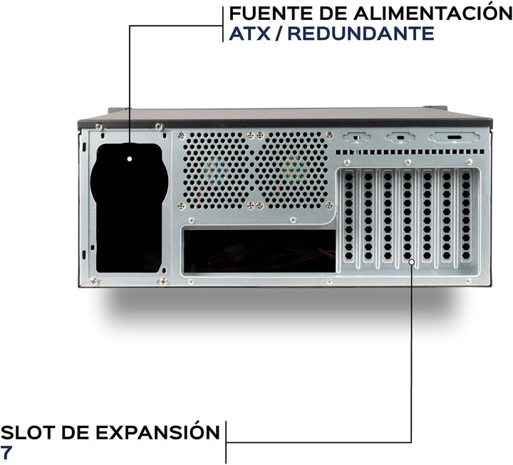 Unykach UK4229 EVO Rack-Gehäuse, Tiefe 480 mm, 2 USB3.0, 1 x 120 mm Lüfter und 2 x 80 mm Lüfter, Sch