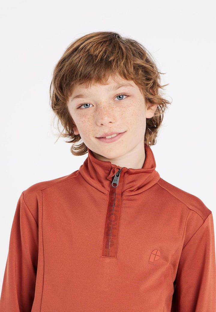Protest Boys 1/4-Reissverschluss WILLOWY JR 104 Brick Orange, 104 Brick Orange
