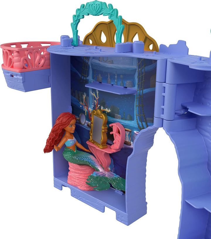 Mattel DISNEY Storytime Stackers - Spielset "Arielles Grotte" mit stapelbarem Puppenhaus, kleiner Me