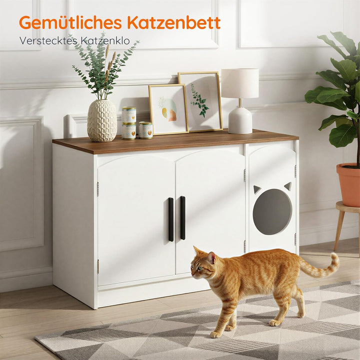 HOOBRO Katzenklo Schrank, Verstecktes Katzenklo, Katzenschrank, Moderner Katzenkloschrank aus Holzwe