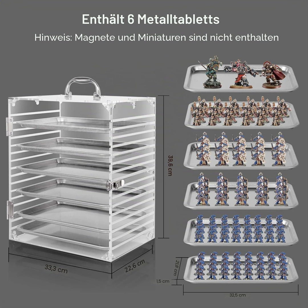 Miniatur Sammelobjekthülle aus transparentem Acryl mit Schutztür, kompatibel mit Warhammer 40k, DND