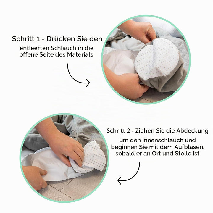 Nuby - Penguin Sit-Me-Up Babysitz - Aufblasbarer Sit & Play Bodensitz mit Tablett und Babyspielzeug