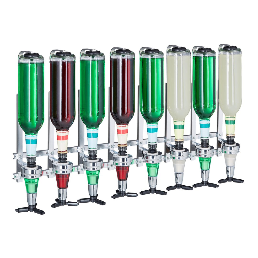 Relaxdays Barbutler Wand, Portonierer für 8 Flaschen, Profi Portionierer 3 cl, Bar Accessoire, HBT: