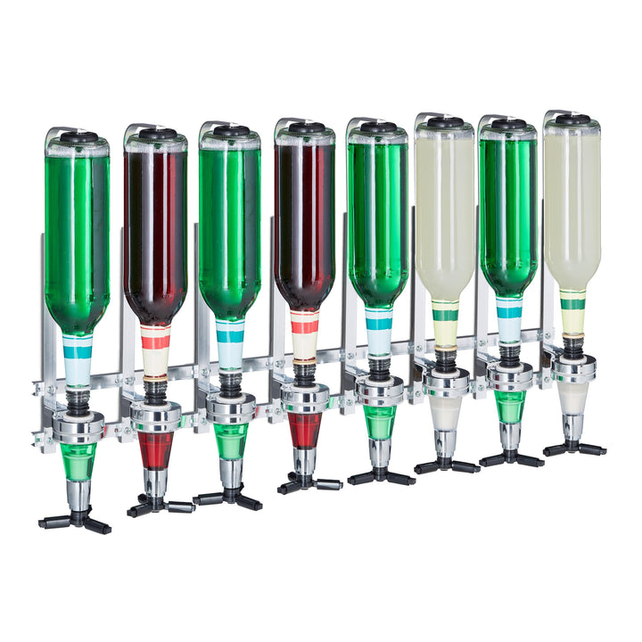 Relaxdays Barbutler Wand, Portonierer für 8 Flaschen, Profi Portionierer 3 cl, Bar Accessoire, HBT: