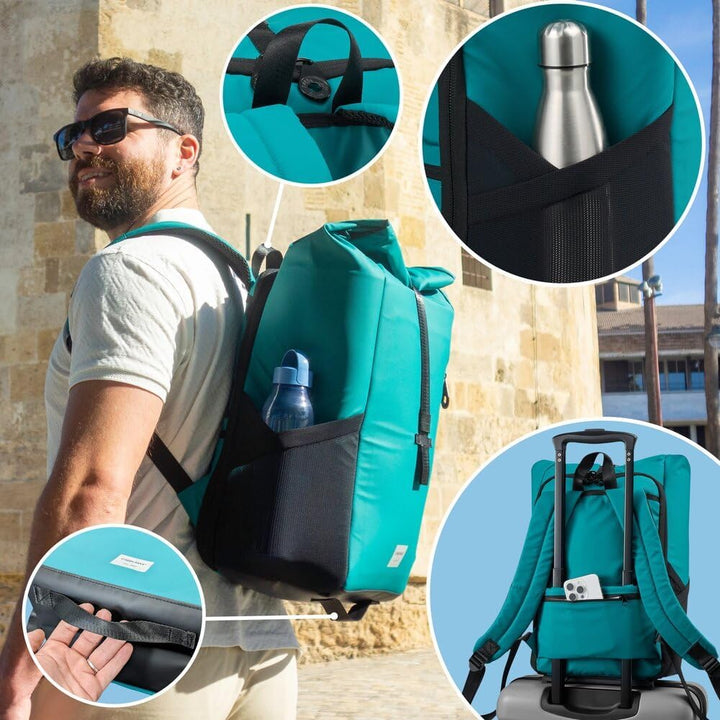 Cabin Max ISEO 40x20x25 Rolltop-Rucksack, Handgepäck, passend für Ryanair-Untersitz-Kabinentaschen (