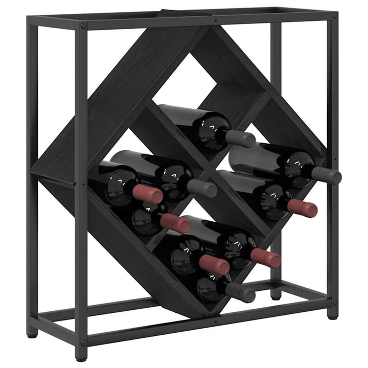 vidaXL Weinregal Schwarz Eichen-Optik 51 x 18 x 52,5 cm Holzwerkstoff, Moderner rechteckiger Weinstä
