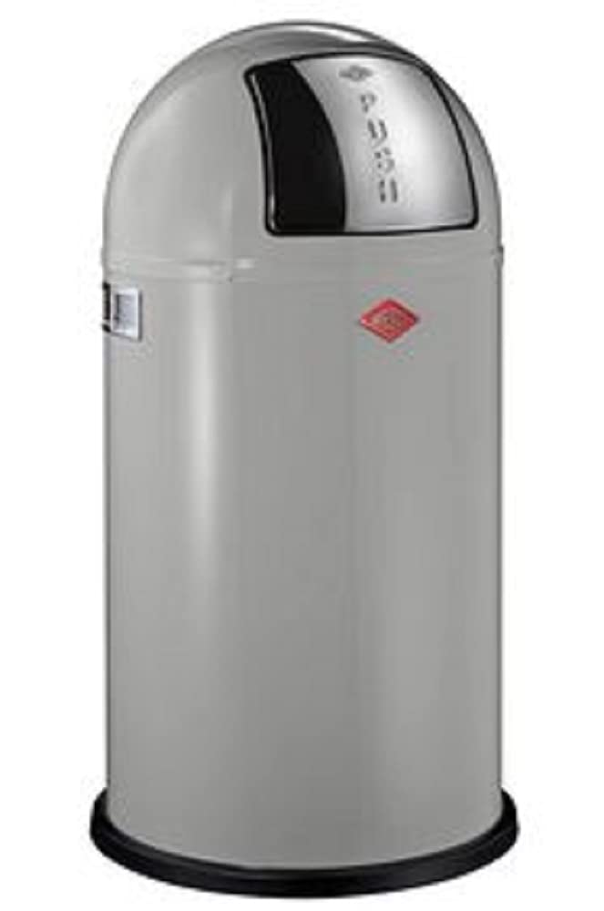 Wesco 175 831 Pushboy Abfallsammler 50 Liter cool Grey 40 x 40 x 75.5cm (L/B/H), Edelstahl, Cool Gre