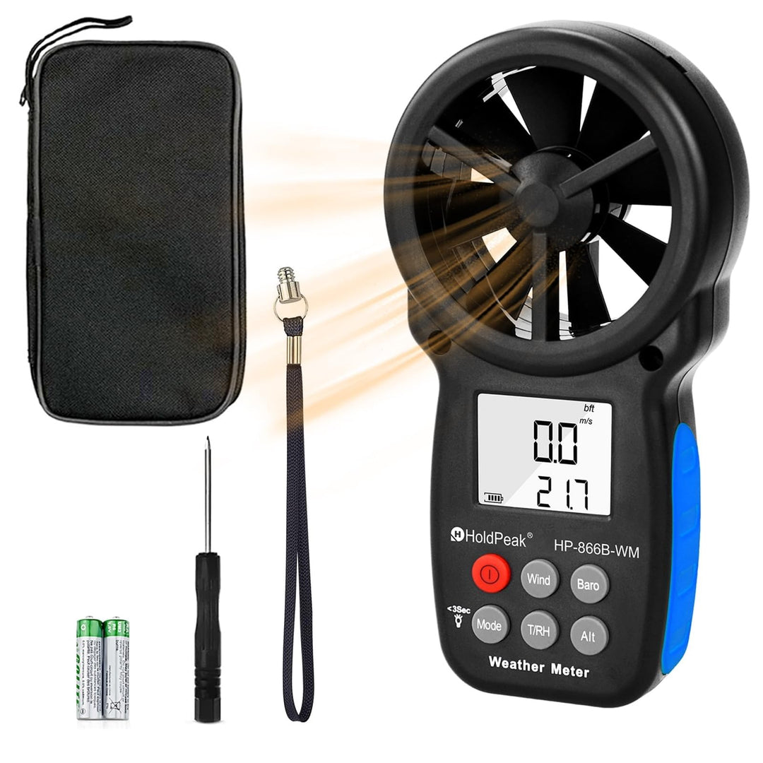 Windmesser Windmessgerät, Digitaler Windmesser für Windgeschwindigkeit Temperatur Wind Chill Tester