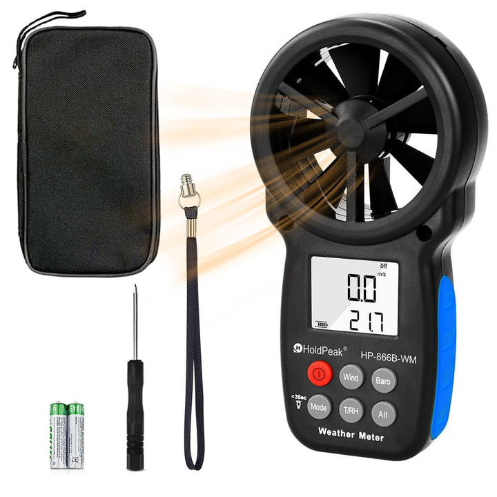Windmesser Windmessgerät, Digitaler Windmesser für Windgeschwindigkeit Temperatur Wind Chill Tester