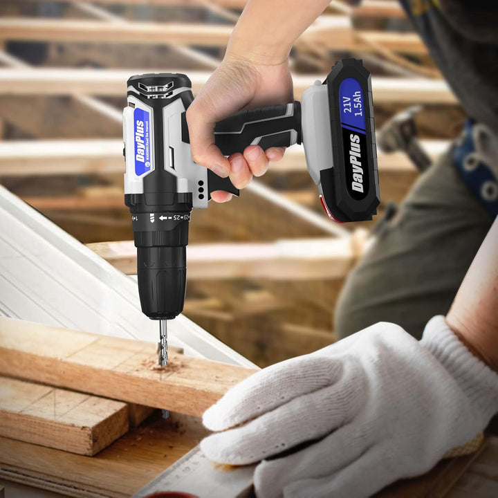 Qimu Akku-Bohrschrauber 21V Akkuschrauber Set mit 1500mAh Akku, 45 N.m Max akku bohrmaschine, 2-Gang