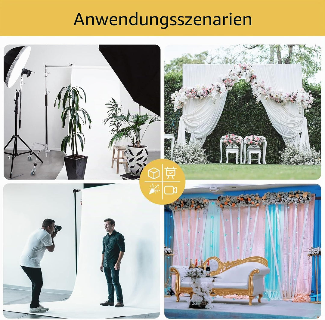 Selens 120-300cm Hintergrundständer Querstange Verstellbarer Hintergrund Ständer Backdrop Stand Silb