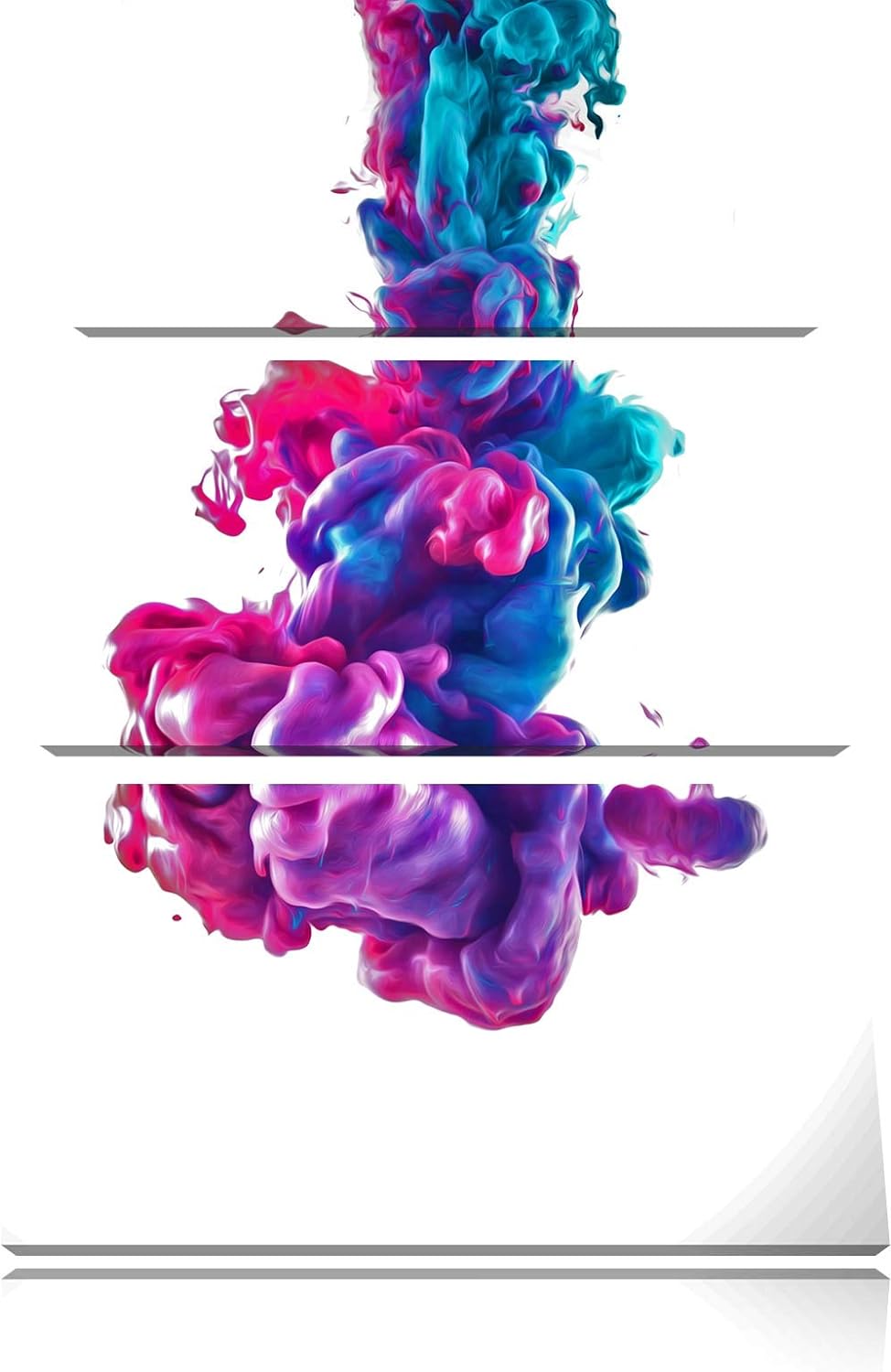 Pixxprint Cooler bunter Rauch als Leinwandbild | Grösse: 3 Teilig (120x80) | Wandbild| Kunstdruck |