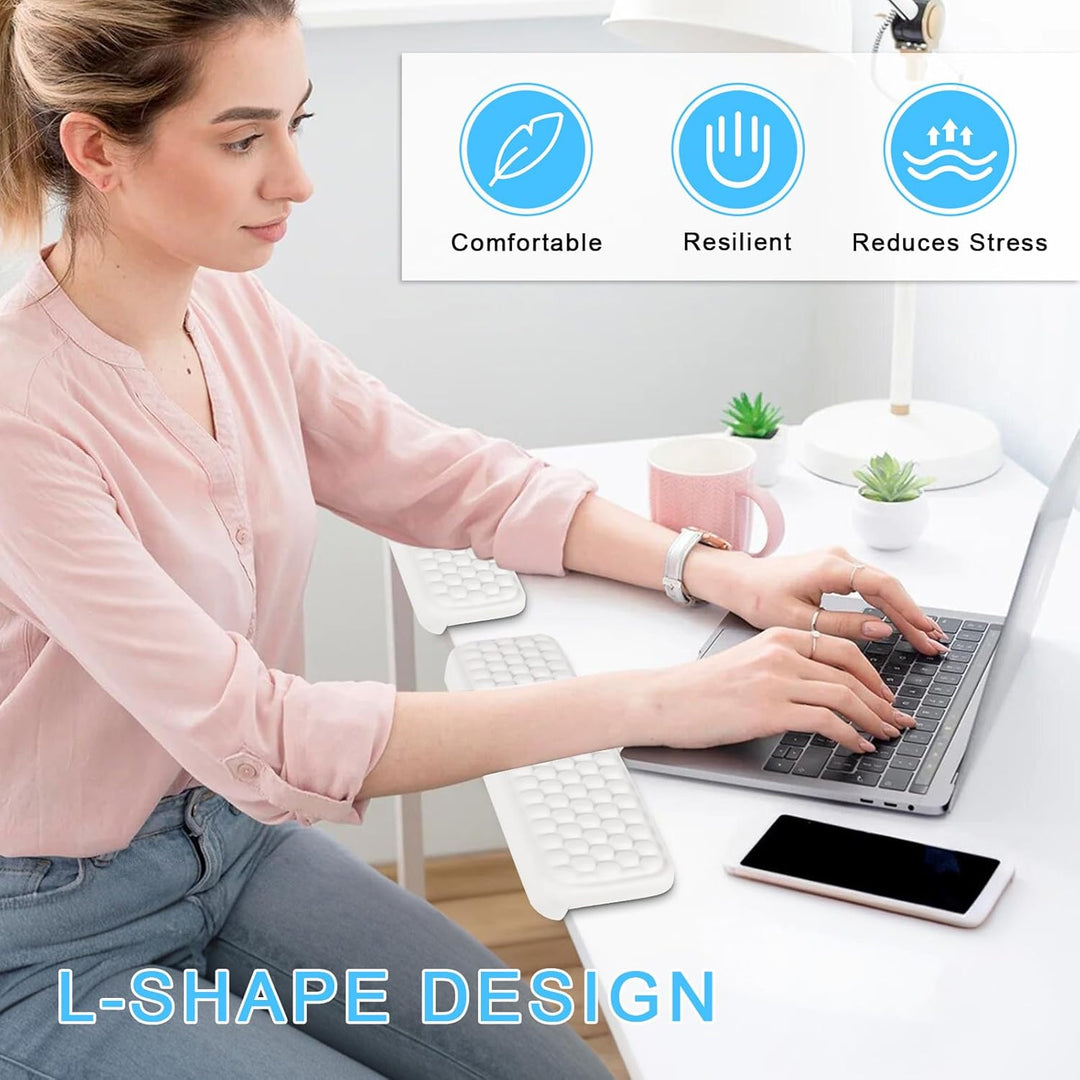 2 Stück L-Förmige Ergonomische Handgelenk Ellenbogenkissen, 30x10cm Memoryfoam Schreibtisch Handball