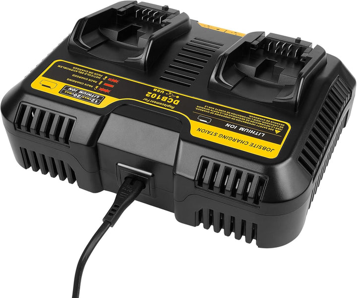 ASUNCELL Dual Port Akku Ladegerät Kompatibel mit Dewalt DCB115 18V XR, 3.0A 12V-20V MAX Li-Ion Schne