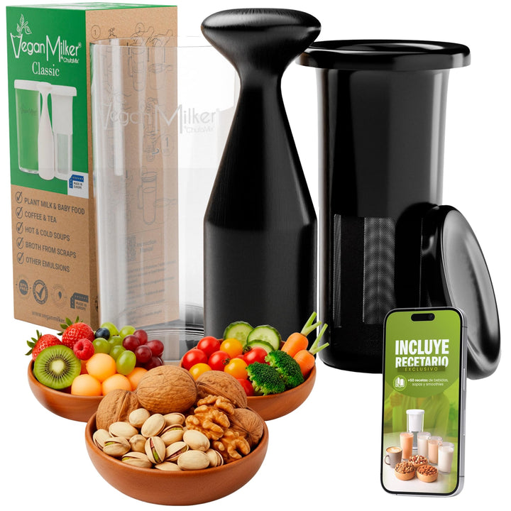 Vegan Milker BLACK, Pflanzenmilchbereiter, Sojamilch Maschine, Nussmilchbereiter, Pflanzenmilch Make