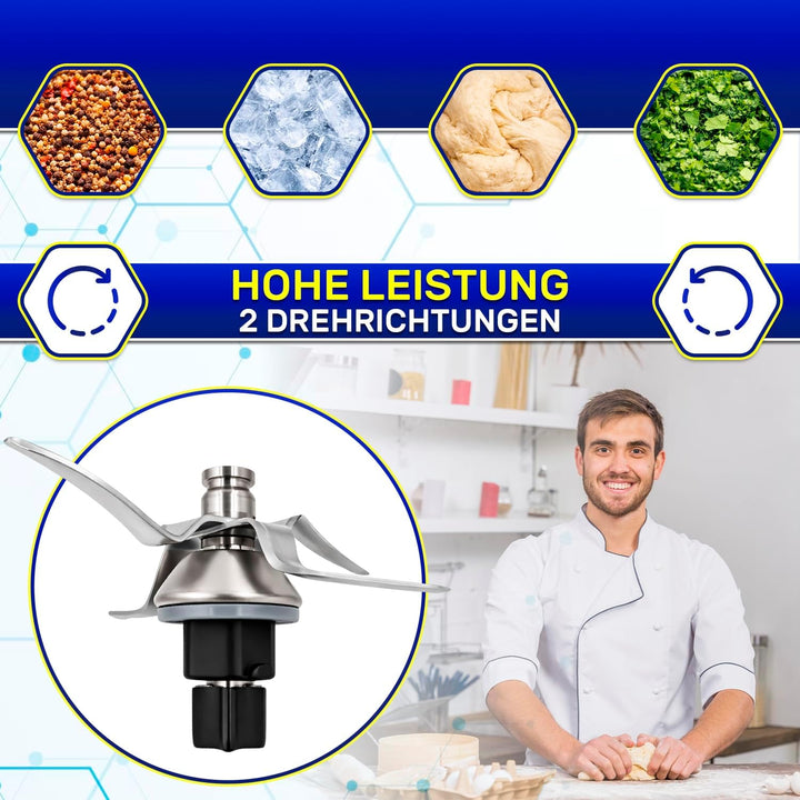 MONTERAL Satz Messer für Thermomix TM31 mit Dichtungsring - Ersatzmesser ist Hergestellt aus Rostfre