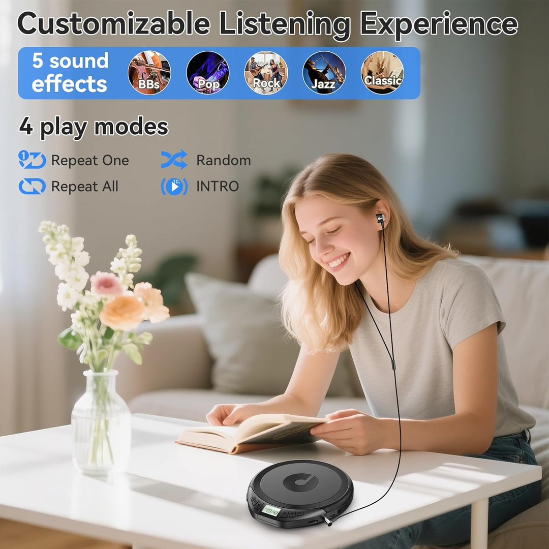 CD Player Tragbar: KOVCDVI Tragbarer CD-Player mit LCD-Display, Unterstützt CD-R/CD-RW/MP3-Wiedergab