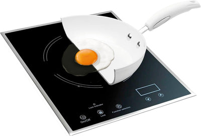 Bialetti J0WIPAN240 Ceramic OK weiss Induktions-Pfanne, keramikbeschichtet Ø 24 cm,, ø 24 cm
