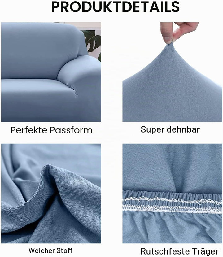 Jaotto Sofabezug 3 Sitzer Elastischer Stretch Spandex Sofa Überwürfe Sofahusse Antirutsch Waschbar S