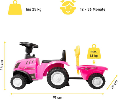 Rutschauto Traktor New Holland ab 1 Jahr | Kinderauto mit Anhänger | Rutschfahrzeug mit Schaufel und