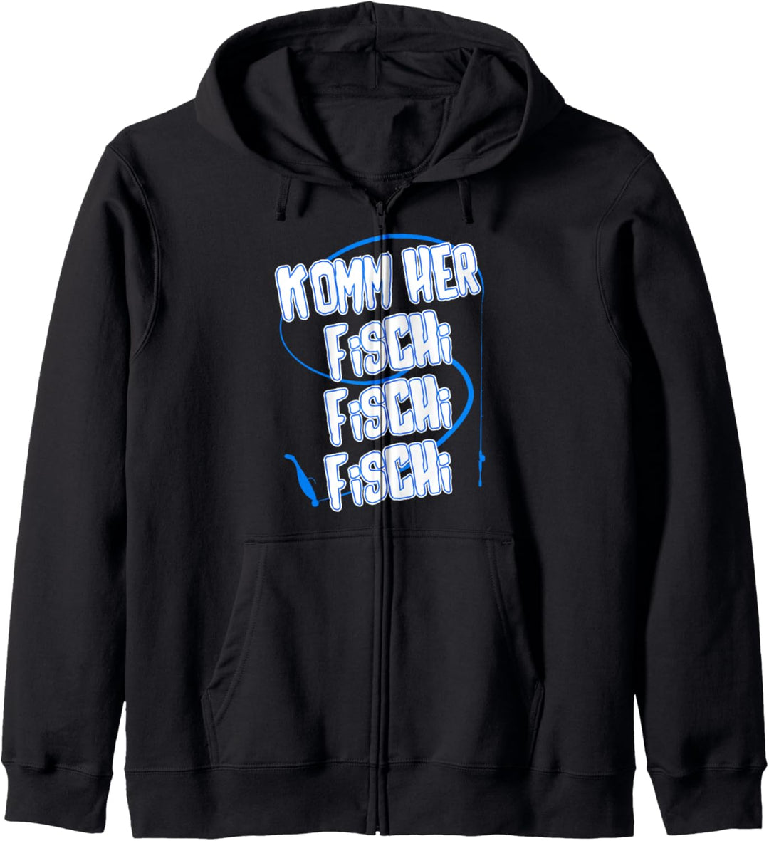 Komm Her Fischi Fischi Für Angler Spinnangler Lustiges Angel Kapuzenjacke