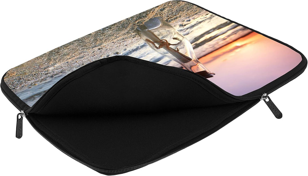 PEDEA Design Schutzhülle Notebook Tasche bis 13,3 Zoll (33,7cm) mit Design Mauspad, Message in a Bot