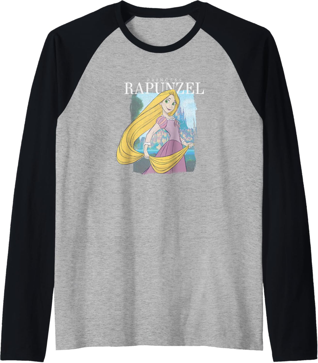Disney Tangled Princess Rapunzel Distressed Portrait Raglan