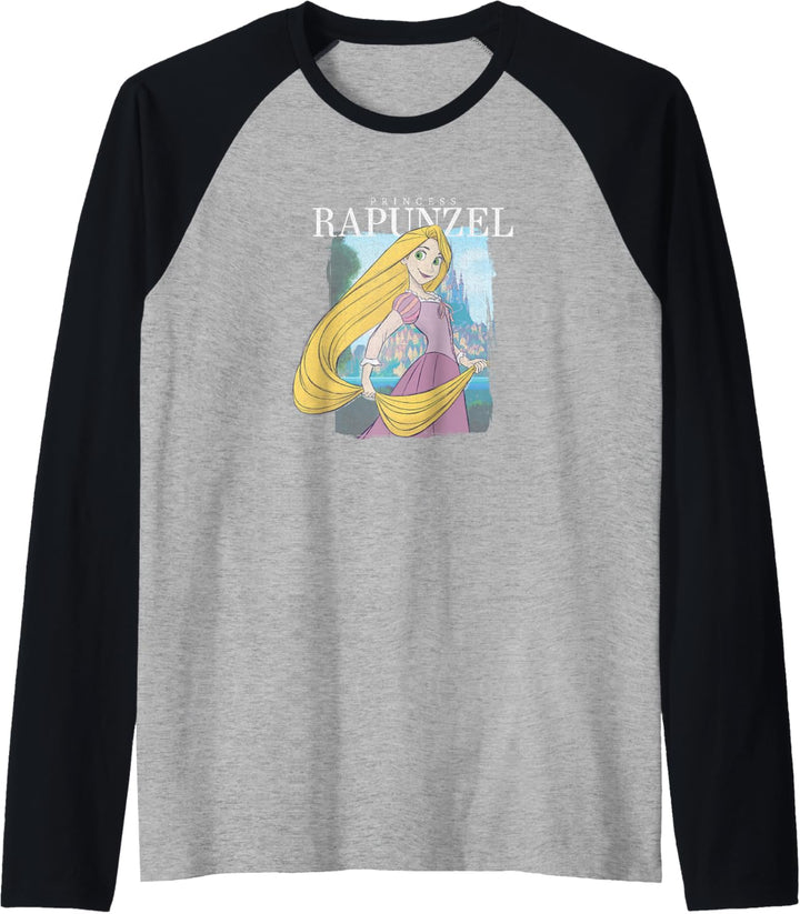 Disney Tangled Princess Rapunzel Distressed Portrait Raglan