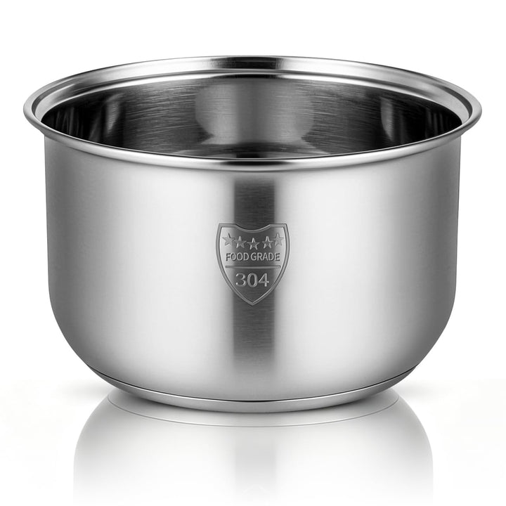 Amosfun Edelstahl Reiskocher Innentopf 2L Universal Ersatztopf FüR Elektrische Reiskocher Zum Kochen