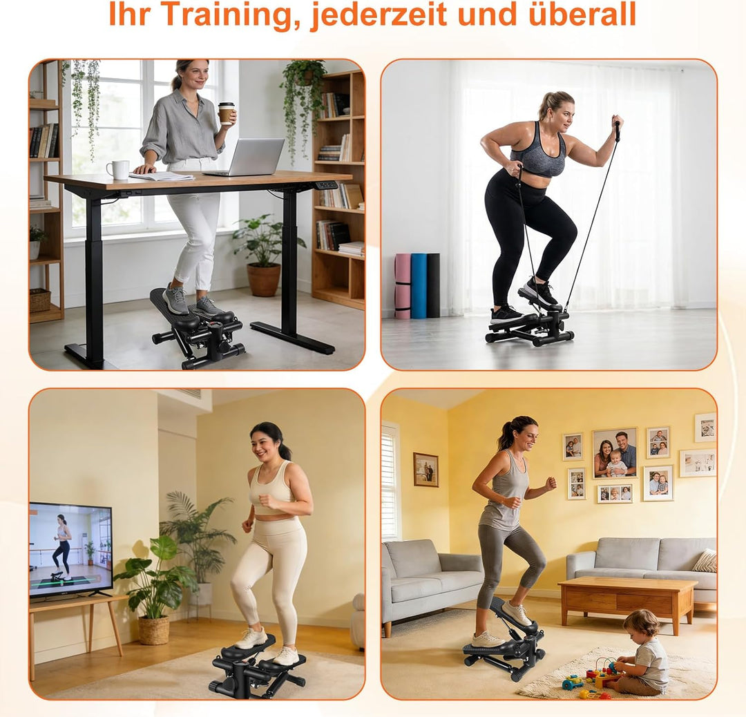himaly Mini Stepper für Zuhause, Exercise Stair Stepper 100kg, Treppensteiger Fitnessgerät with Wide