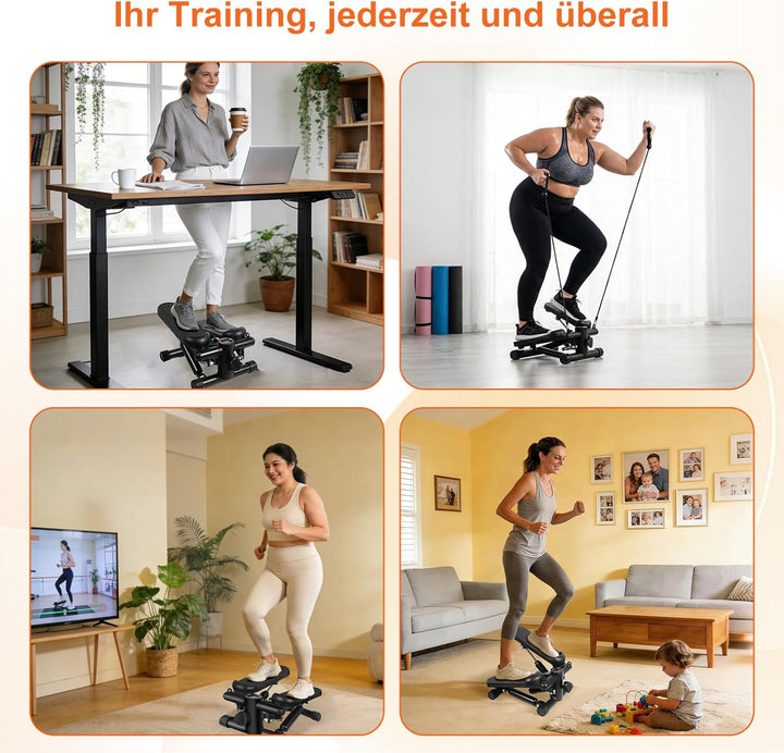 himaly Mini Stepper für Zuhause, Exercise Stair Stepper 100kg, Treppensteiger Fitnessgerät with Wide